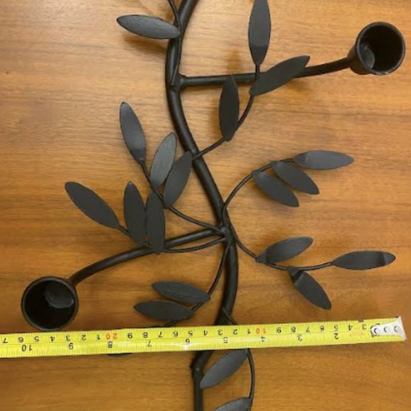 Hand-painted Metal Olive Branch 10 Candle Centerpiece